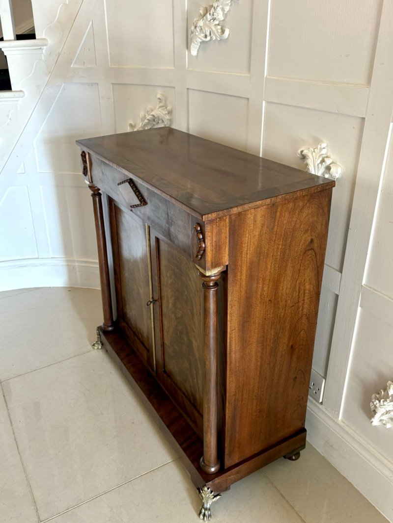 Fine Antique Regency Figured Mahogany Chiffonier Cabinet